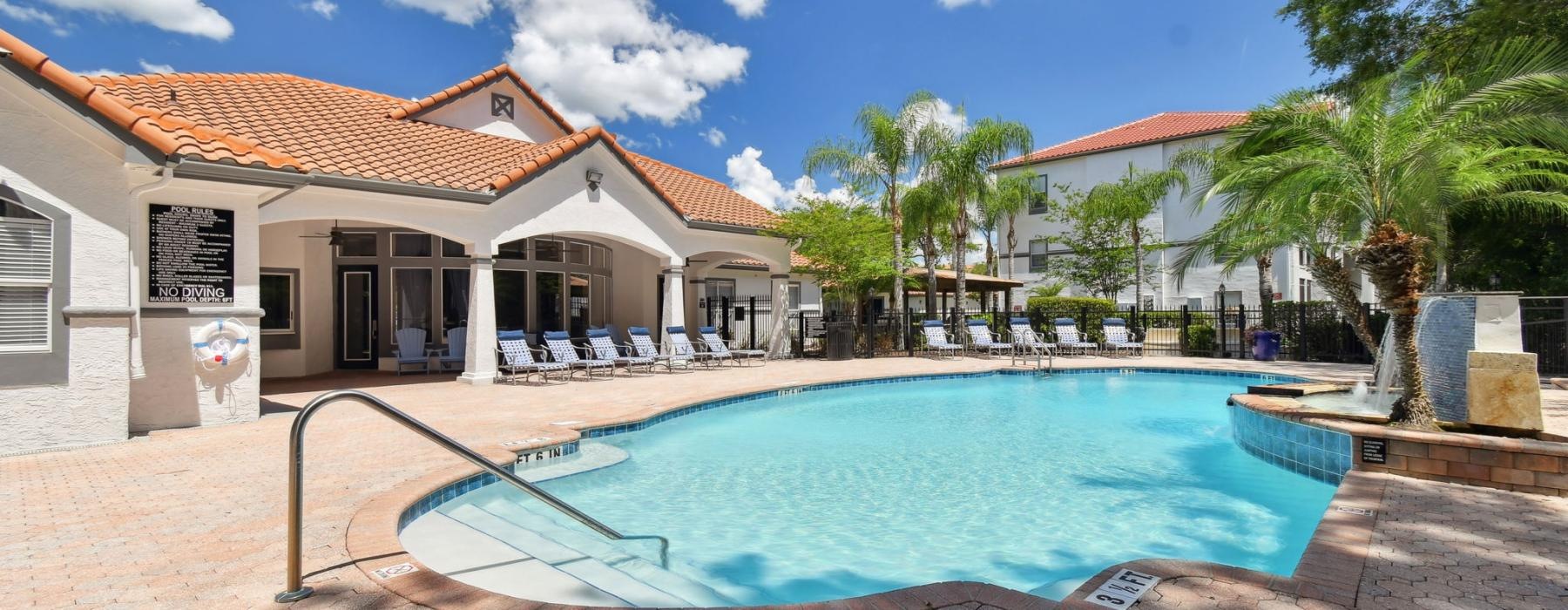 a swimming pool in a backyard